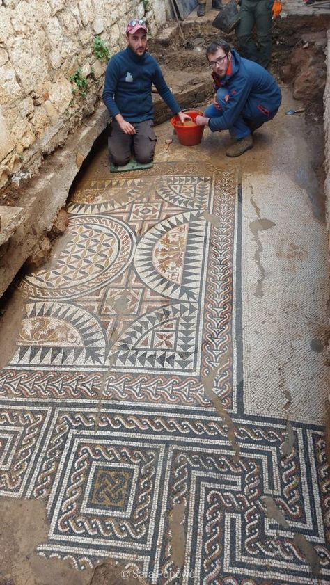 Roman mosaic discovered last year in old town of Hvar, Croatia Stari Grad Hvar, Roman Mosaics, Stari Grad, Ancient Discoveries, Hvar Island, Hvar Croatia, Street Art Utopia, Roman Mosaic, Empire Romain