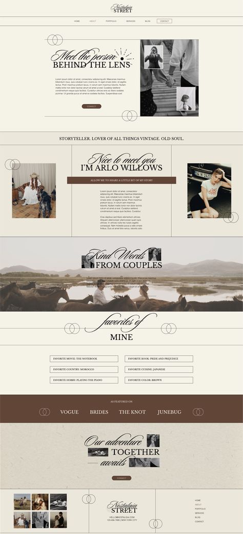 Brown Website Design, Romantic Website Design, Wix Portfolio, Website Design Photography, Brown Website, Editorial Website, Website Design Inspiration Business, Wix Web Design, Photography Business Branding