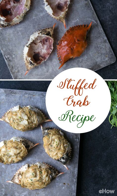 Stuffed Crab Recipe, Deviled Crab Recipe, Stuffed Crab, Seafood Stuffed Shells, Crab Recipe, Crab Dishes, Salmon And Asparagus, Seafood Platter, Stuffed Shells Recipe