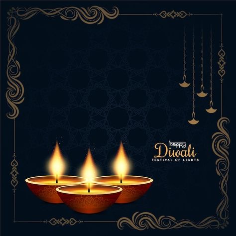 Happy diwali indian festival decorative ... | Free Vector #Freepik #freevector #hindu-background #indian-lamp #festival-background #god-background Happy Diwali Frame, Festive Background Indian, Happy Dewali, Hindu Background, Diwali Gods, Lamp Festival, Diwali Invitation, Happy Diwali Background, Indian Lamp