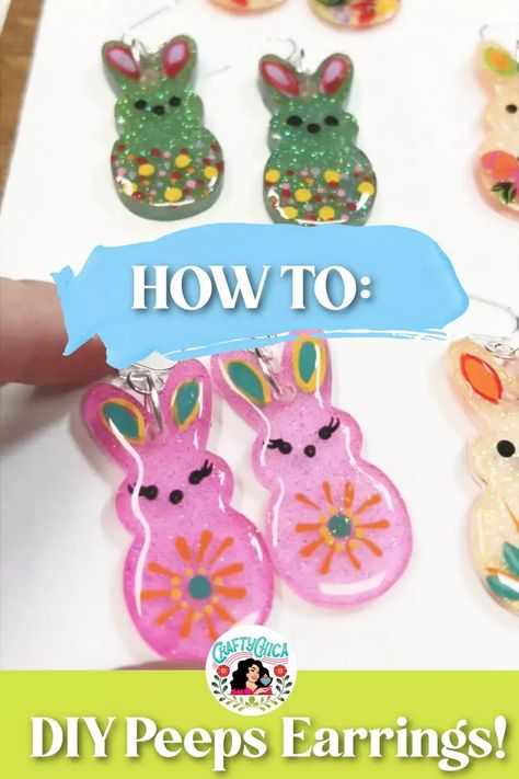 The absolute cutest DIY Peeps earrings! Perfect for Easter fashion! Diy Peeps, Resin Jewlery, Easter Fashion, Easter Inspiration, How To Make Diy, Cute Diys, So Adorable, Resin Pendant, Easy Diy Crafts