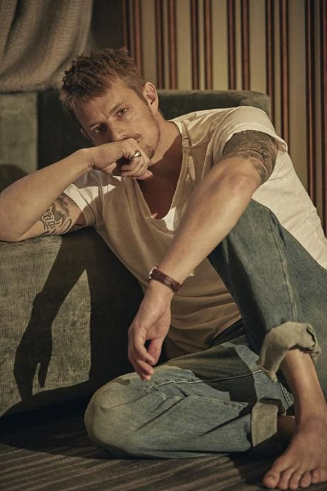 Joel Kinnaman, Blonde Wavy Hair, Gq Magazine, Gray Eyes, Mens Club, Long Hair Styles Men, Silver Screen, Book Inspiration, Male Face