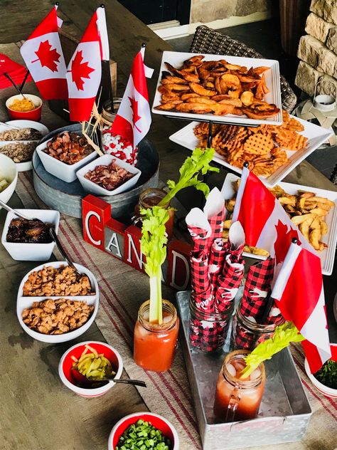 The Great Canadian Poutine Bar – a Canada Day menu for a crowd Menu For A Crowd, Poutine Bar, Spicy Potato Wedges, Canadian Poutine, Canada Party, Canadian Party, Canada Day Party, Bbq Menu, Save On Foods