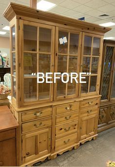 China Cabinet Into Wardrobe, Repurpose Old China Cabinet, China Cabinet Used As Kitchen Cabinets, Ideas For China Cabinet Display, China Cabinet Separated, China Cabinet Before And After, Chiffarobe Repurposed, Repurpose Hutch Top, Hutch Cabinets In Kitchen