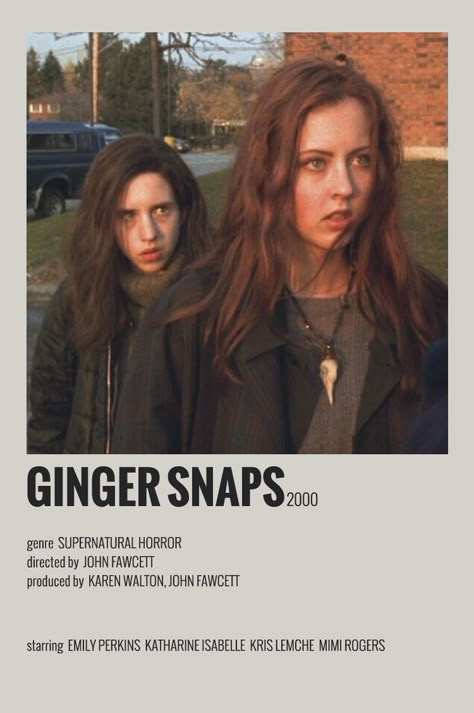 GINGER SNAPS minimalist poster Thrillers Movies, Tv Show Posters, Indie Movie Posters, Film Cult, Supernatural Movies, Creepy Movies, Film Recommendations, Movie Hacks, Movies To Watch Teenagers