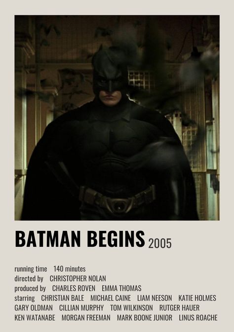 Batman Begins Movie Poster, Batman Begins Poster, Batman Begins Movie, Polaroid Movie Poster, Alt Posters, Classic Films Posters, The Dark Knight Trilogy, Movie Card, Imdb Movies