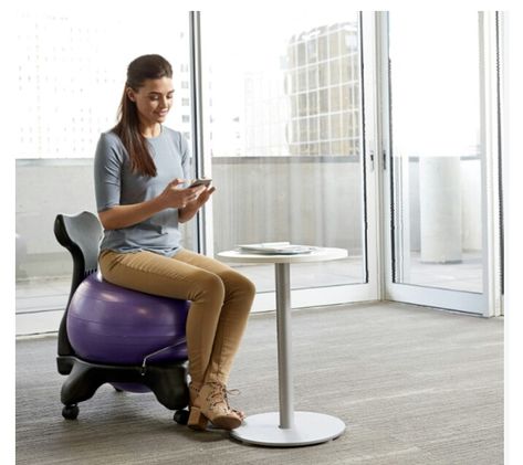 Balance Ball Chair, Diy Computer Desk, Balance Ball, Ball Chair, Exercise Ball, Strengthen Core, Yoga Ball, Proper Posture, Yoga Exercise