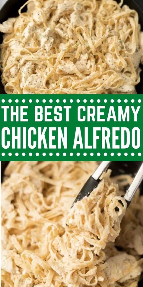 CREAMY CHICKEN ALFREDO SKILLET DINNER - Easy Skillet Meal Chicken Alfredo Pasta Cream Cheese, Chicken Alfredo Stovetop, Gluten Free Chicken Alfredo Recipe, Stove Top Chicken Alfredo Recipe, Stove Top Chicken Alfredo, Chicken Alfredo With Canned Chicken, Stovetop Chicken Alfredo, One Pan Chicken Alfredo Pasta, Chicken Alfredo With Egg Noodles