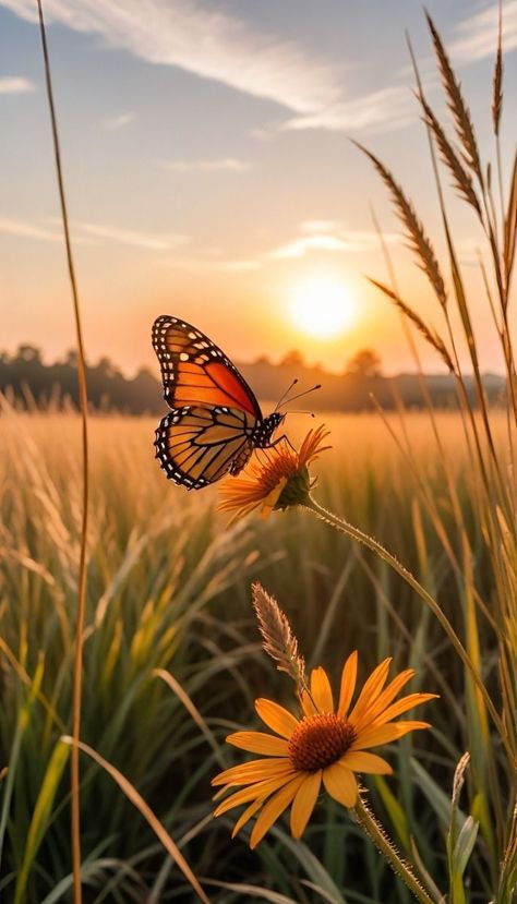 Sunset Butterfly, Iphone Wallpaper Stills, Iphone Wallpaper Classy, Fantasy Wall Art, Sun Flowers, Nature Photographer, Cute Backgrounds For Phones, Sunflower Wallpaper, Trending Pins