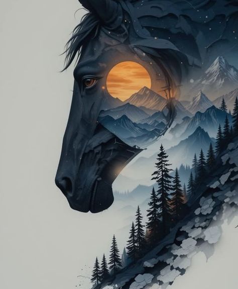 Horse Memory, Horse Activities, Beautiful Scenery Paintings, Art Pictures Ideas, Drawing Horse, Horse Clipart, Equine Artwork, Wood Block Art, Tattoo Wallpaper