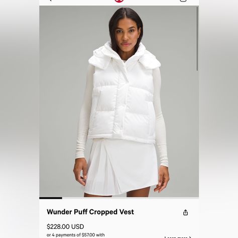 Brand New With Tag Color Is White Open To Offers Lululemon Vest, Fluffy Vest, Puff Vest, Running Vest, Warm Down, Cropped Vest, Outerwear Vest, Black Vest, Lululemon Women