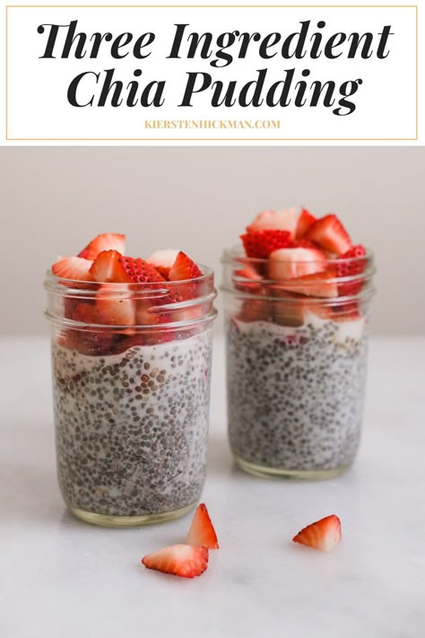 Meal prep these chia seed pudding cups for your week with only three simple ingredients. #chiaseedrecipes #chiaseeds #chiaseedpudding #chiaseedpuddingalmondmilk #chiapudding #chiapuddingcups #breakfastmealprep #breakfastideas #breakfastonthego #breakfastrecipes #threeingredients Chia Seed Pudding Almond Milk, Overnight Chia Seed Pudding, Snack Food Recipes, Chia Seed Pudding Recipe, Overnight Chia, Healthy Food Meals, What Is Healthy Food, Chia Seed Recipes Pudding, Healthy Diet Food