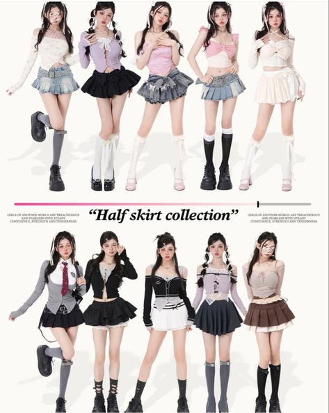 Kpop Outfits With Boots, Douyin Aesthetic Outfit, Taobao Fashion Outfits, Stage Outfits Kpop, Douyin Style, Douyin Fashion, Outfits Girl, Outfit Korean, Shein Outfits