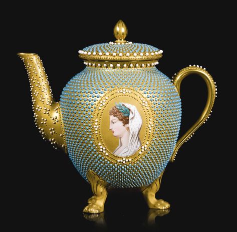 Rare Royal Worcester jewelled Countess of Dudley service teapot and cover. Dated 1867 | Sotheby's Antique Tea Sets, Same Energy, Breakfast At Tiffany's, Coffee Service, Coffee Pots, Tea And Coffee, Teapots And Cups, Antique Tea, Royal Worcester