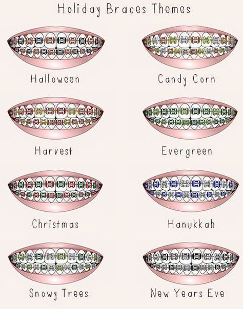 braces colors | Holiday Braces Color Ideas!!: Braces Teeth Colors, Braces Colors… Braces Colors For Christmas, Holiday Braces Colors, August Braces Colors, Braces Combination Colors, Dental Braces Colors, Braces Colors Combinations, Invisible Teeth Braces, Braces Ideas, Braces Bands