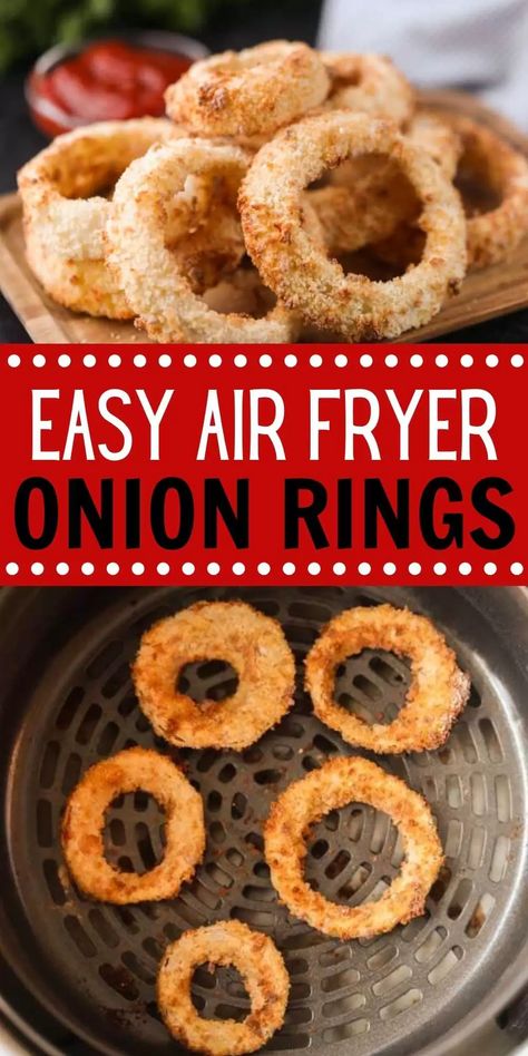 Air Fryer Onion Rings Recipe, Onion Rings Air Fryer, Air Fryer Onion Rings, Homemade Onion Rings, Crockpot Soups, Onion Rings Recipe, Air Fryer Oven Recipes, Airfryer Recipes, Air Fry Recipes