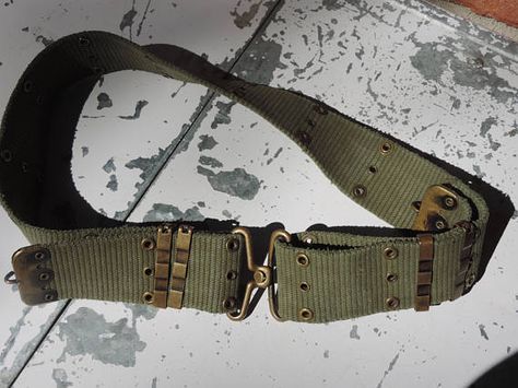 Vintage Military Belt Canvas Webbed Belt Green Military Army Belt, Baggy Military Cargo Pants With Belt Loops, Military Trousers With Belt Loops, Vintage Military Pants, Military Belt, Military Messenger Bag, Army Surplus, Military Surplus, Unisex Accessories