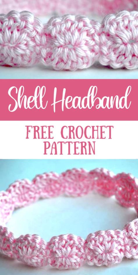 Free Crochet Pattern for a Shell Stitch Headband - perfect for a baby girl or a little girl! Crochet Baby Headband Free Pattern, Crochet Baby Headband Pattern, Shell Headband, Stitch Headband, Crochet Headband Free, Messy Life, Crochet Headband Pattern Free, Crochet Shell, Baby Headbands Crochet