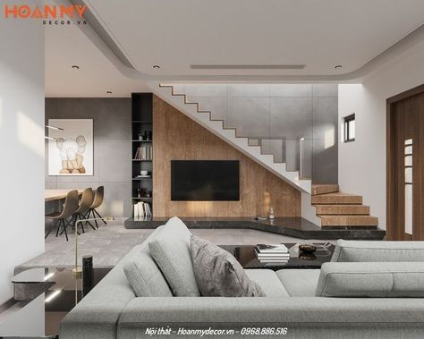 Staircase In Living Room, Entrance Staircase, Luxurious Staircase, تحت الدرج, Magnetic Light, Fluted Panel, Large Floor Plans, Foyer Entrance, Stairs In Living Room