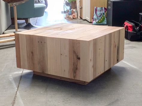 Wooden Block Coffee Table, Wood Storage Coffee Table, Diy Wood Block Coffee Table, Birch Coffee Table, Modern Coffee Tables Diy, Diy Square Wood Coffee Table, Diy West Elm Coffee Table, Diy Wood Drum Coffee Table, Diy Modern Coffee Table Wood