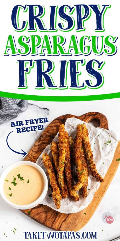 Crispy Asparagus, Fries Air Fryer, Air Fryer Asparagus, Dips Recipes, Asparagus Fries, Air Fryer Recipe, Baked Asparagus, Seasonal Produce, Tailgating Recipes