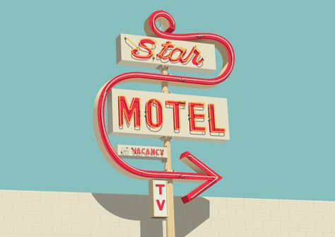 Diner Signage, American Motel, Diner Branding, Retro Signage, Motel Sign, Senior Stuff, Hotel Concept, Phone Background Patterns, Vintage Neon Signs