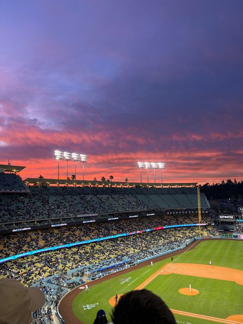 Baseball Stadium Aesthetic, Dodger Stadium Aesthetic, Dodgers Aesthetic, Los Angeles Dodgers Stadium, Baseball Aesthetic, 2024 Manifestations, Dodgers Stadium, Dodger Baseball, Dodger Game