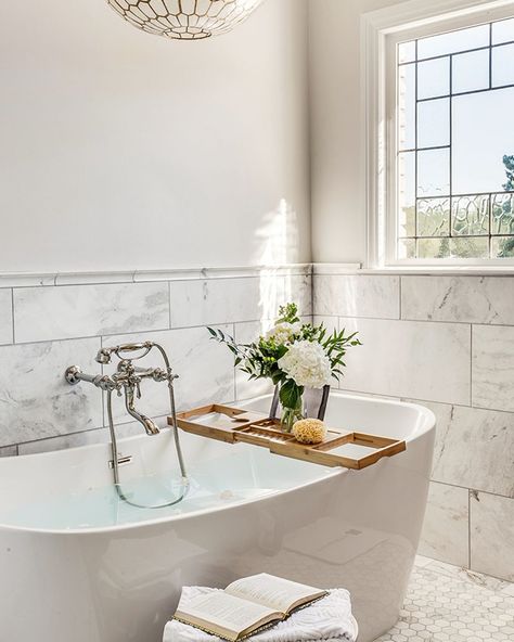 Tile Around Freestanding Bathtub, Bathtub Relaxation, Tub Surround Ideas, Stone Tub, Stand Alone Tub, Freestanding Tub Faucet, Serene Bathroom, Tub Ideas, Freestanding Bathtub