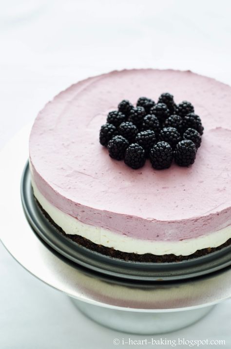 i heart baking!: blackberry mousse cake Mousse Cake Filling, Blackberry Mousse, Mousse Cheesecake, Heart Baking, Cake Filling, Chocolate Crust, Carving Board, Cake Fillings, Mousse Recipes