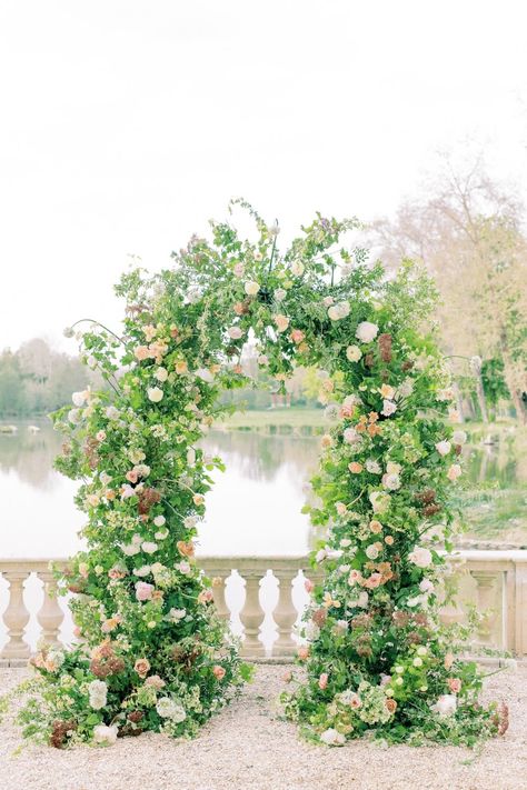 Yellow Flower Arrangements, Orange Gown, Wedding Edit, Floral Arch Wedding, Wedding Backdrop Design, Arch Wedding, Wedding Arch Flowers, Wedding Ceremony Flowers, Wedding Flower Inspiration