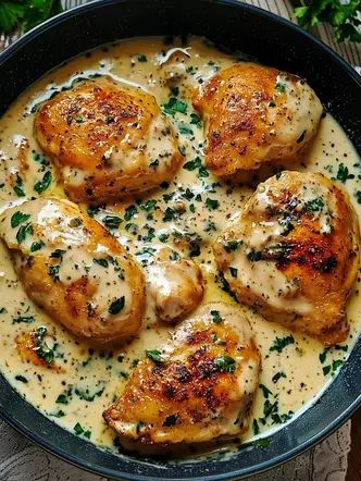 A delightful dish that combines tender chicken breasts with a rich and flavorful creamy garlic sauce. Perfect for a quick and satisfying weeknight dinner, this recipe is both simple and indulgent. Chicken Garlic Cream Sauce, Chicken With Garlic Cream Sauce, Chicken And Cream Sauce, Chicken Cream Sauce, Classic Family Meals, Stuff Chicken, Chicken With Cheese, Cream Sauce For Chicken, New Chicken Recipes