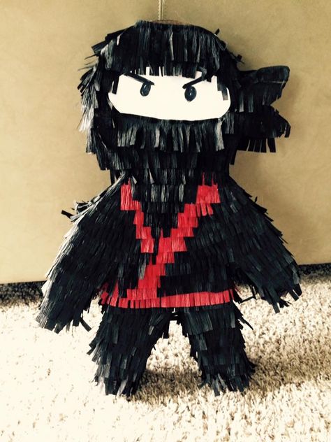 Ninja Pinata Diy, Ninja Pinata, Ninja Themed Birthday Party, Pink Ninja, Ninja Birthday Parties, Ninja Birthday, Ninja Party, Diy Pinata, Parties Ideas