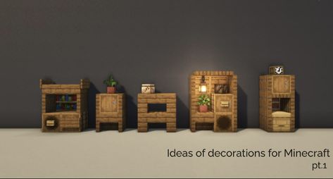 Minecraft Decorations Ideas, Mc Interior, Minecraft Reference, Minecraft Decoration Ideas, Minecraft Wall Designs, Maine Craft, Village Minecraft, Minecraft Storage, Interior Minecraft