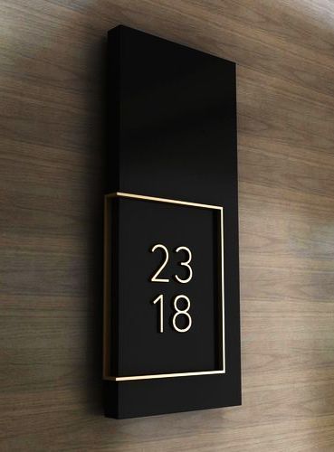 Name Plate For Home Modern, Modern House Names, Bar Room Design, Prohibition Signs, Entrance Signage, Room Signage, Door Name Plates, Door Signage, Signage Board