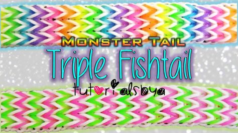 Monster Tail Bracelets, Loom Bracelet Tutorial, Monster Tail Loom, Crazy Loom, Monster Tail, Loom Bands Tutorial, Loom Band Patterns, Rainbow Loom Bracelets Easy, Fun Loom