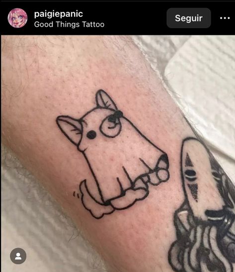 Dog Ghost Tattoo Ideas, Ghost Puppy Tattoo, Ghost Animal Tattoo, Ghost Dog Tattoo, Husky Tattoo, Puppy Tattoo, Tattoos Inspo, Ghost Tattoo, Flash Sheet