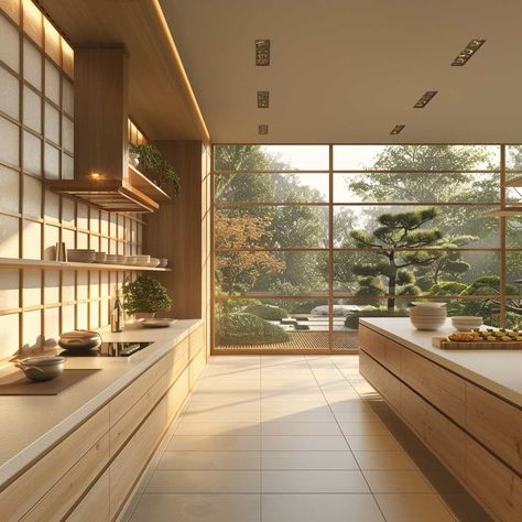 Modern Korean House Interiors, Japanese Kitchen Ideas, Asian House Design, Japanese Modern House, Japanese Style Kitchen, Modern Japanese House, Traditional Japanese Home, Asian House, Japanese Home Design