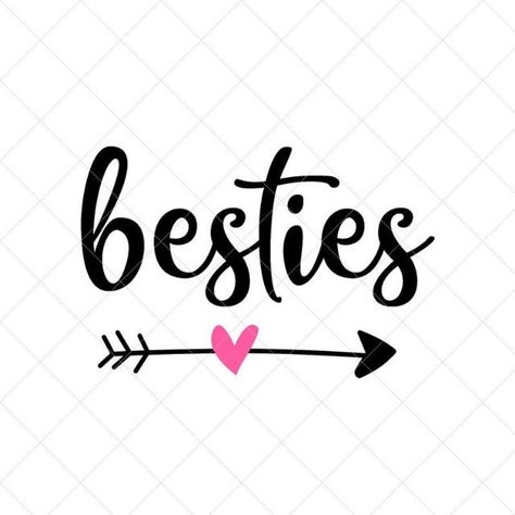 Best Friends Silhouette, Friends Lettering, Bestie Images, Cricuit Joy, Best Friend Svg, Decorative Hearts, Best Friend Images, Planner Clipart, Best Friend Forever