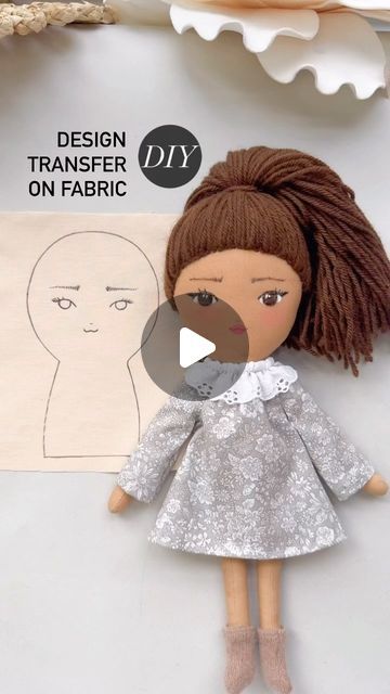 How To Embroider A Face On A Doll, How To Paint Doll Faces On Fabric, Rag Doll Eyes Ideas, Fabric Doll Sewing Pattern, Embroidered Doll Faces, How To Make A Doll, Muslin Doll, Design On Fabric, How To Make Doll