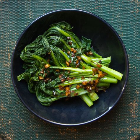 Asian Greens with Garlic Sauce Recipe | SAVEUR Thai Mad, Asian Greens, Twice Cooked Pork, Pickled Mustard Greens, Vegetarian Stir Fry, Choy Sum, Garlic Sauce Recipe, Chinese Vegetables, Best Chinese Food