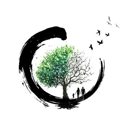 Zen Árvore | Tree of life tattoo, Oak tree tattoo, Tree tattoo designs Zen Tree Tattoo, Enso Tree Tattoo, Enso Tattoo Design, Round Tattoo Ideas, Life Tree Tattoo, Tree Of Life Tattoo Design, Enso Tattoo, Circle Tattoo Design, Bonsai Tree Tattoos