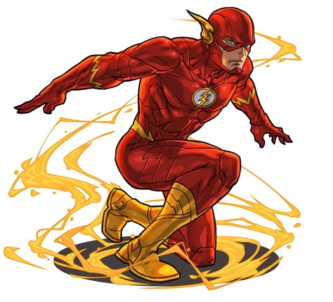 Flash from Puzzle & Dragons The Flash Comic Art, Flash Poses, Flash Png, The Flash Art, The Flash Comic, Dc Speedsters, Dragons Artwork, The Flash Dc Comics, Puzzle And Dragons