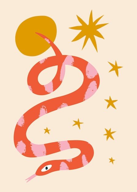 Snake Painting, Snake Illustration, New Year Art, Cute Snake, Studio Photos, Snake Art, Year Of The Snake, Print Designs Inspiration, New Year Card