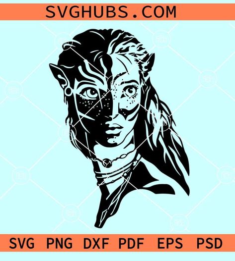 Neytiri Avatar Svg, Neytiri Svg, Avatar movie Svg, Avatar Svg, Fantasy Movie Svg Neytiri Tattoo, Avatar Svg, Neytiri Avatar, Avatar Tattoo, Pumkin Carving, Female Avatar, Avatar Movie, Cricut Joy, Circuit Design