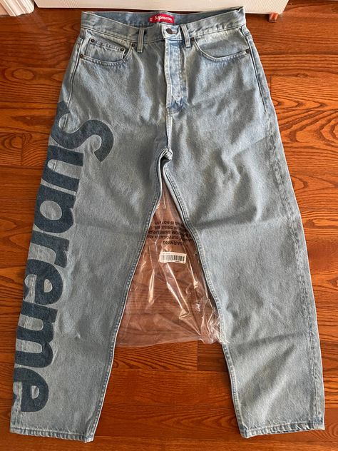 Supreme Supreme Inset Logo Jean Washed Blue Size 32 Denim NEW SS22 | Grailed Streetwear Startup, Supreme Pants, Y2k Outfits Men, Quilted Pants, Apparel Design Inspiration, Men's Bottoms, Concept Clothing, African Clothing For Men, Diy Fashion Clothing