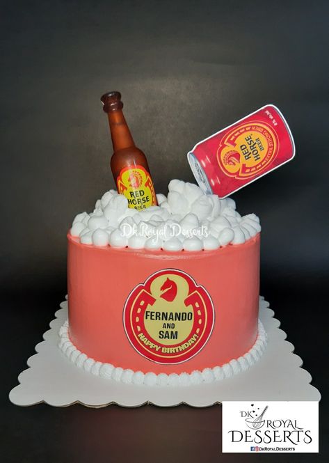 Red Horse Cake, Horse Cake, Beer Cake, Baby Birthday Themes, Red Horse, Birthday Themes, Cake Designs Birthday, Boss Baby, Beer Brewing