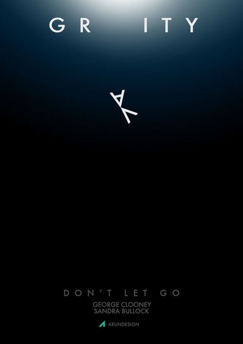 Gravity (2013) Gravity Movie, Typographie Logo, Minimal Poster, Minimal Movie Posters, Movie Posters Design, Typographic Poster, Movie Posters Minimalist, Alternative Movie Posters, Film Posters