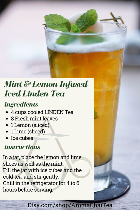 Iced Herbal Tea, Linden Tea, Summer Iced Tea, National Iced Tea Day, Bedtime Tea, Calming Tea, Herbal Teas Recipes, Iced Tea Recipes, Drink Tea