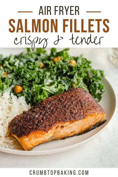 Salmon With Skin Recipes, Salmon Crispy Skin, Salmon Recipes Healthy, Salmon In Air Fryer, Air Fryer Recipes Salmon, Cooking Salmon Fillet, Best Air Fryer Recipes, Air Fryer Salmon, Healthy Air Fryer