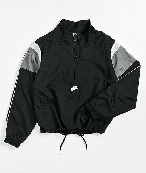 Nike Windbreaker Jacket, Trendy Hoodies, Black Windbreaker, Nike Vintage, Nike Windbreaker, Streetwear Men Outfits, White Nike, Sporty Outfits, Nike Outfits